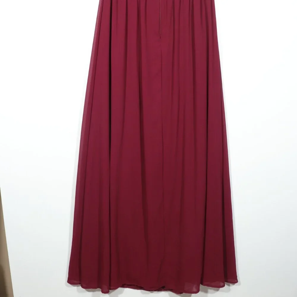 NWOT Lulus Air Of Romance Burgundy Maxi Dress Red Size X-Large - Picture 10 of 16
